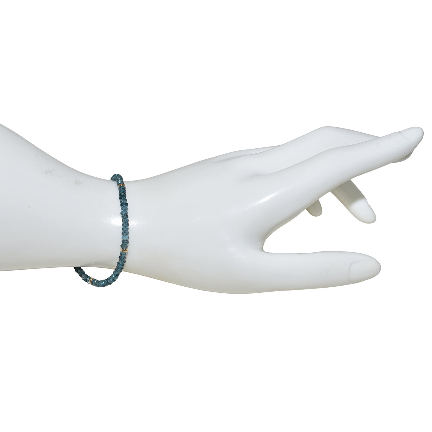 14k Gemstones 3 Gold Roundel Stations Bracelet