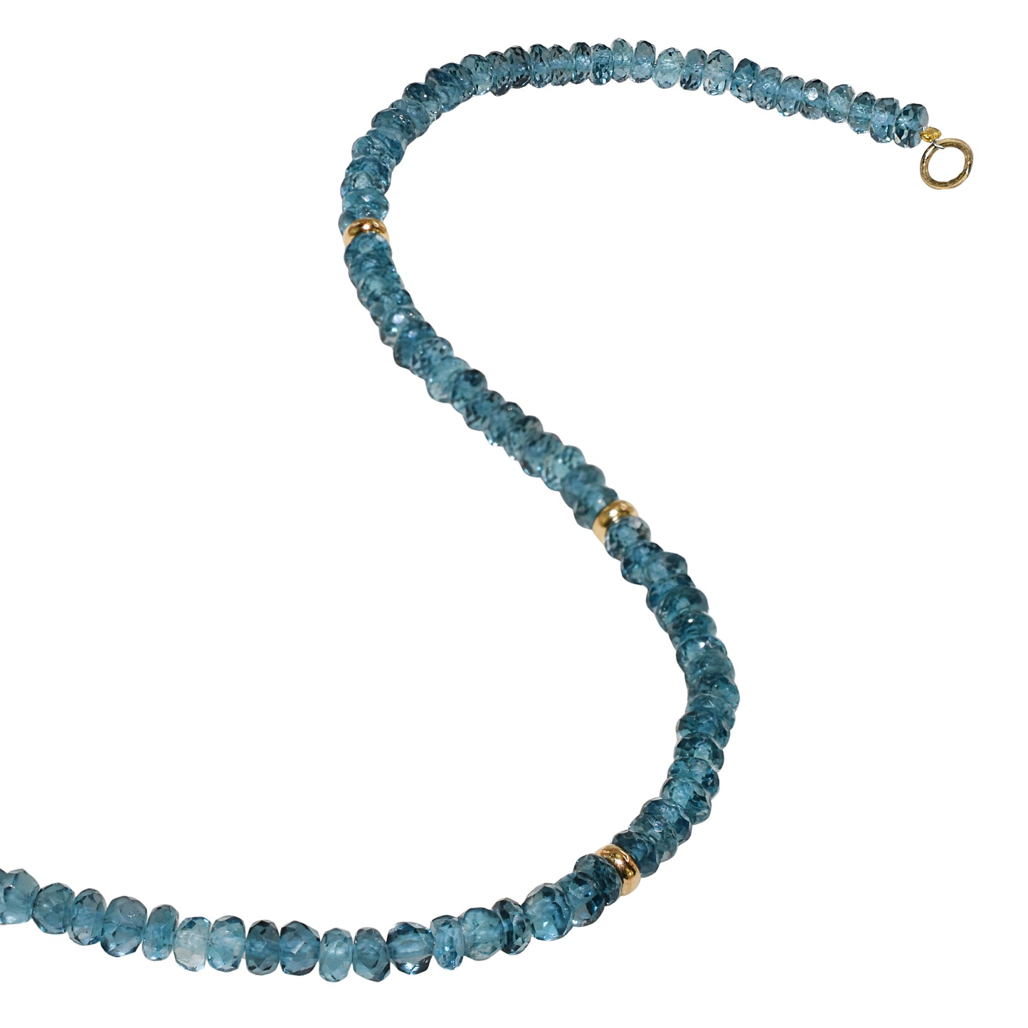 14k Gemstones 3 Gold Roundel Stations Bracelet