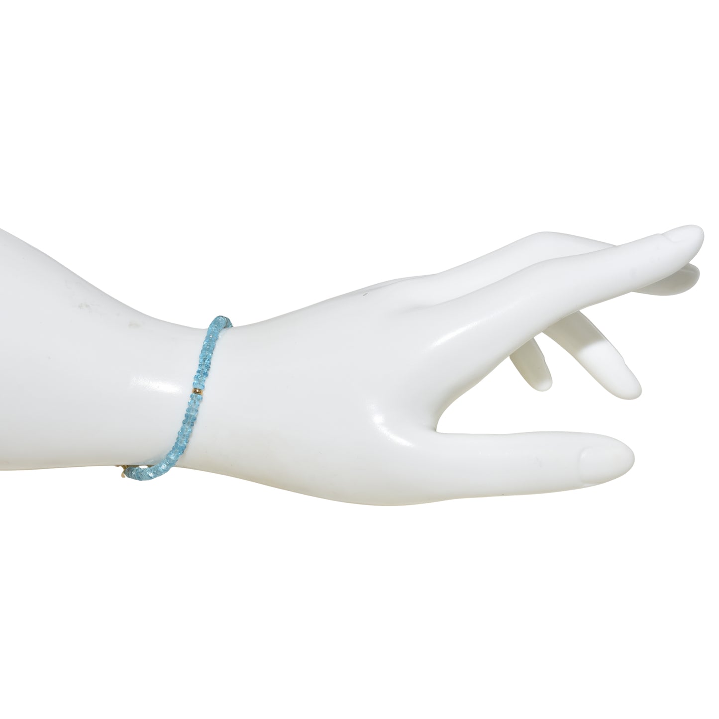 14k Gemstones 3 Gold Roundel Stations Bracelet