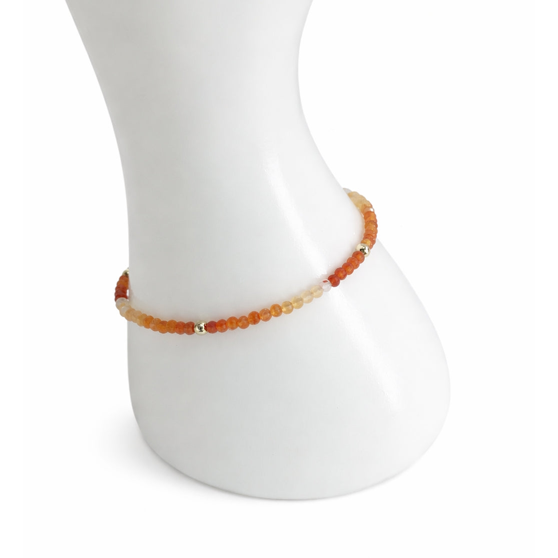 14k Gemstones 3 Gold Roundel Stations Bracelet