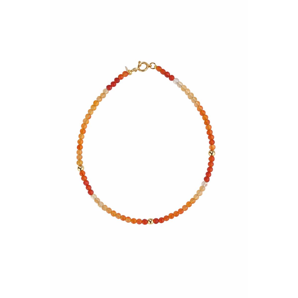 14k Gemstones 3 Gold Roundel Stations Bracelet