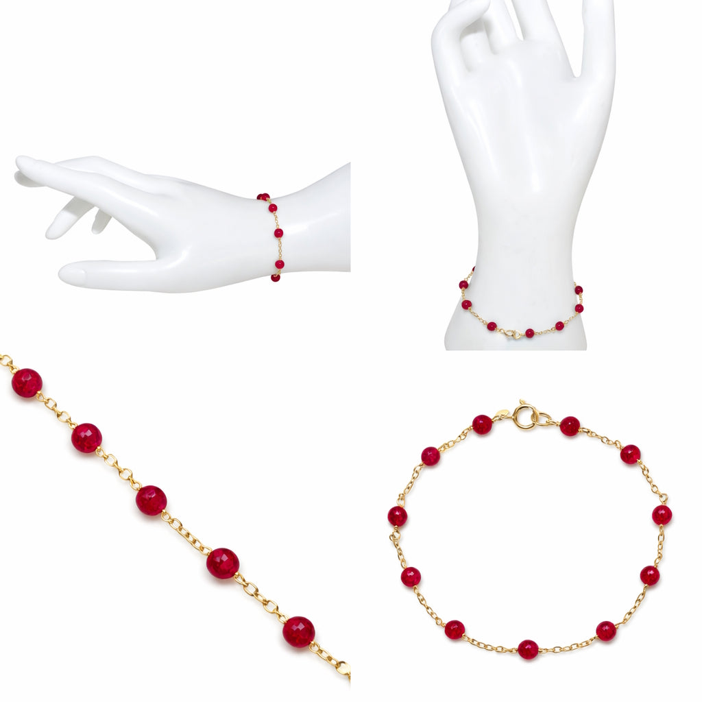 14k Gemstones and Pearl Bracelet