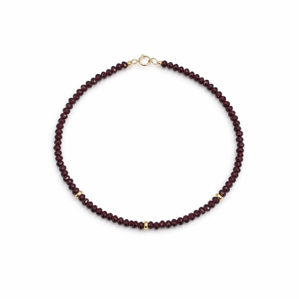 14k Gemstones Gold Ball/Roundel Bracelet