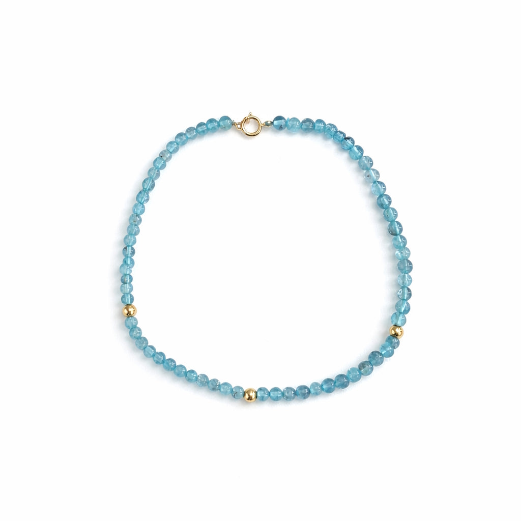 14k Gemstones Gold Ball/Roundel Bracelet