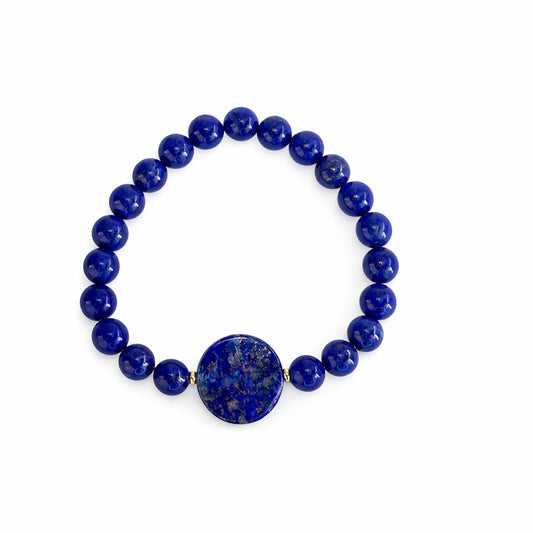 14k Lapis Stretch Bracelet
