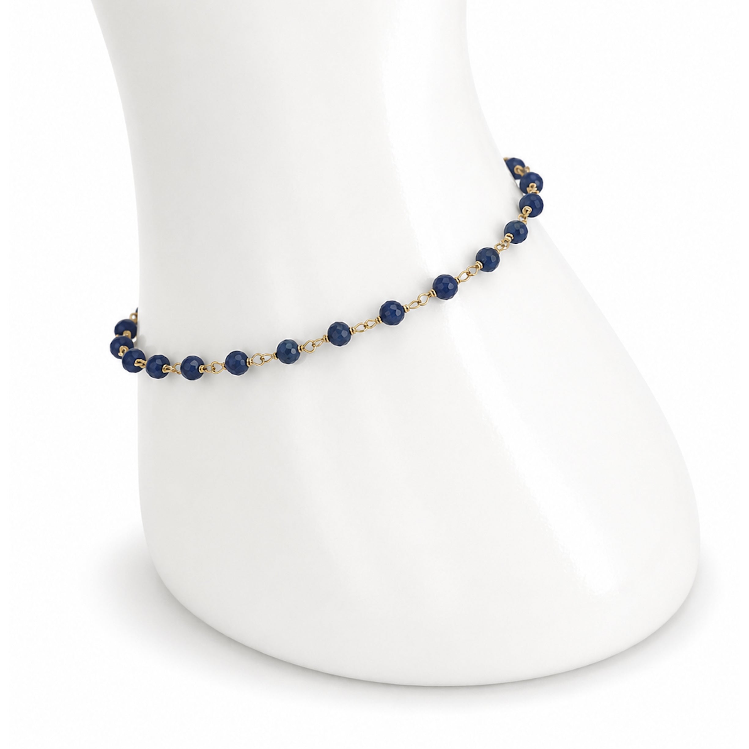 14k Dyed Gemstone Link Bracelet