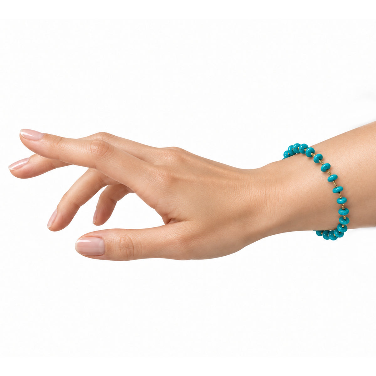 14k Turquoise Roundel Link Bracelet