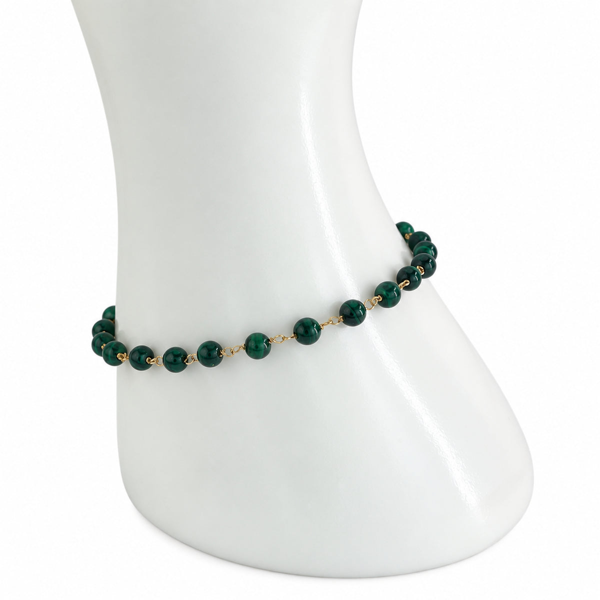 14k Malachite Link Bracelet