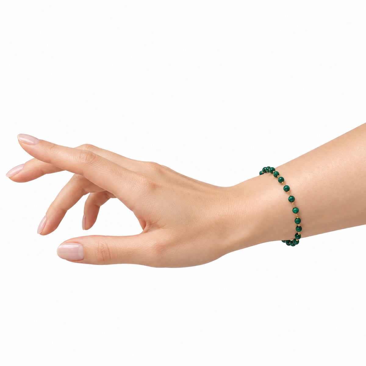 14k Malachite Link Bracelet