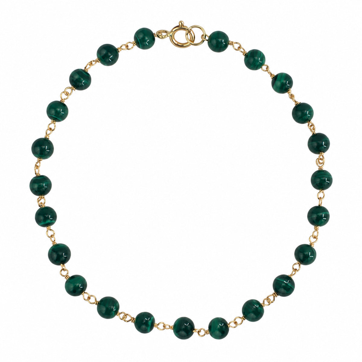 14k Malachite Link Bracelet