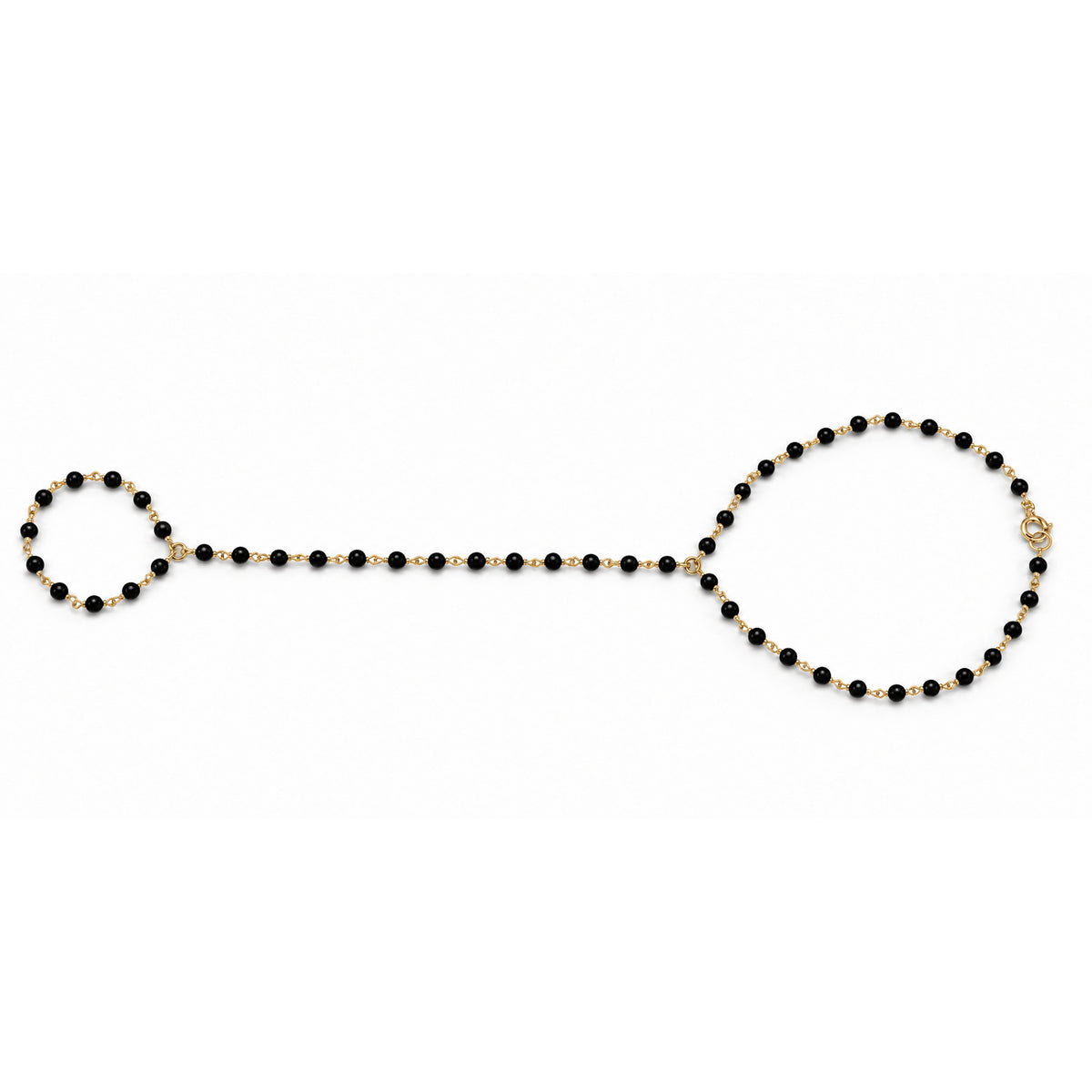 14k Hand Chain Gemstone Ring Bracelet