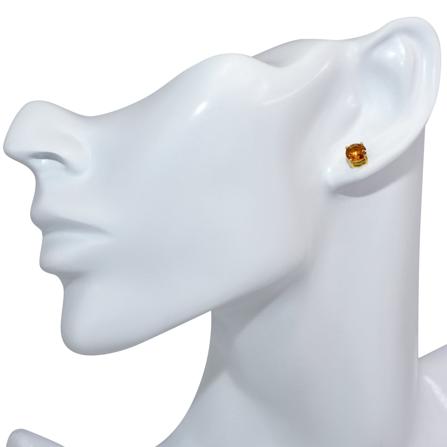 14k Citrine Stud Earring