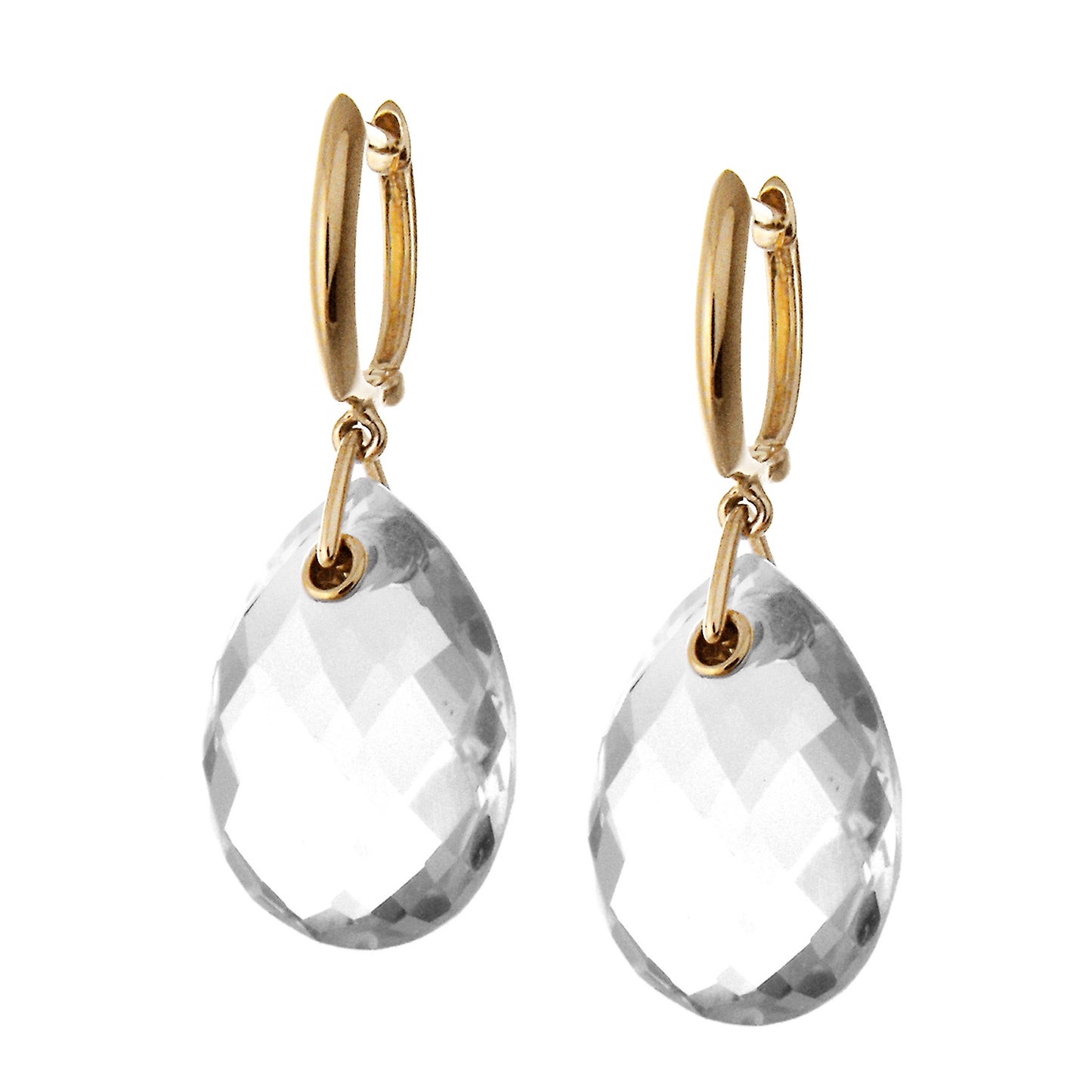 14k Crystal Pear Shape Earring