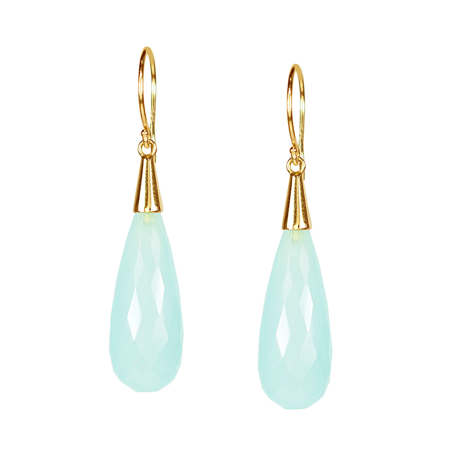 14k Chalcedony Drop Earring