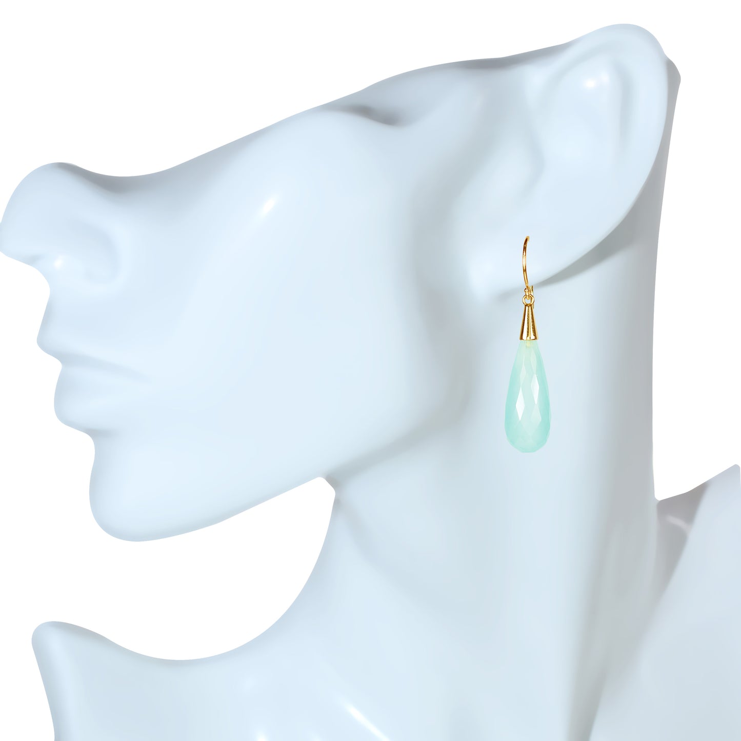 14k Chalcedony Drop Earring