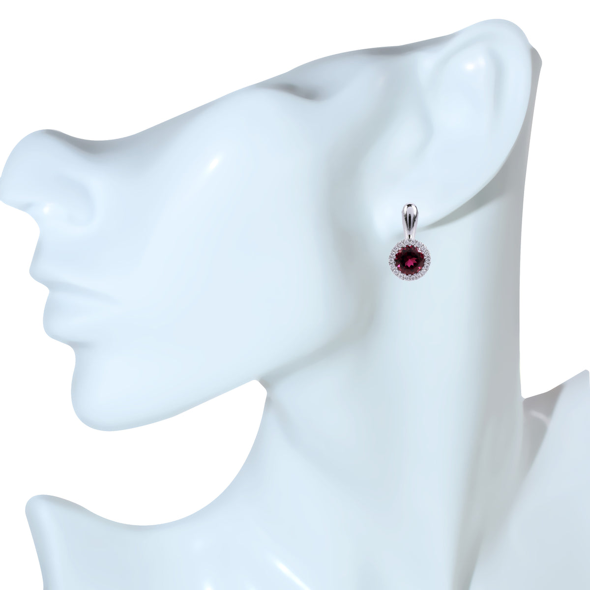 14k Pink Tourmaline Vs Diamond Post Earring