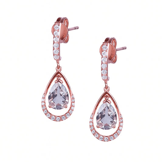 14k Rose VS Morganite Post Earring