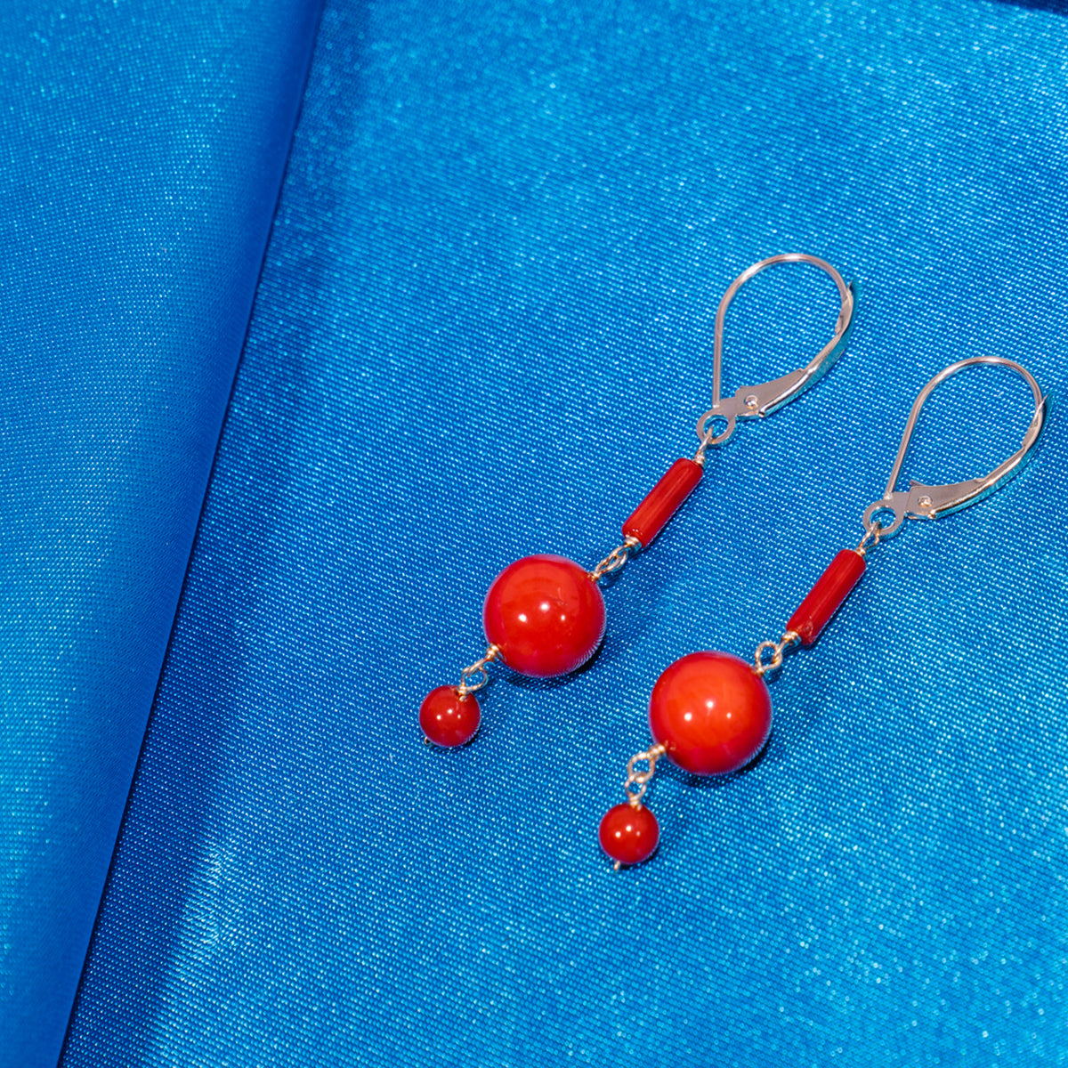 14K Gold Arlyn Coral Earrings