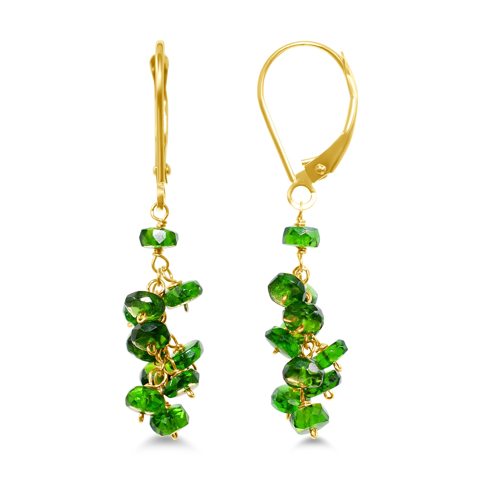 14k Chrome Diopside Leverback Dangle Earring