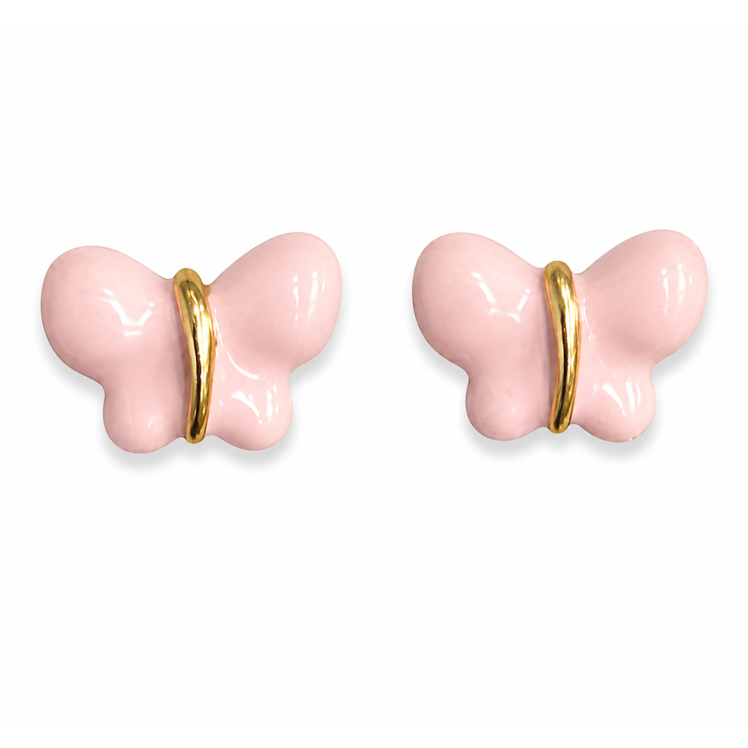 14k Enamel Post Earring