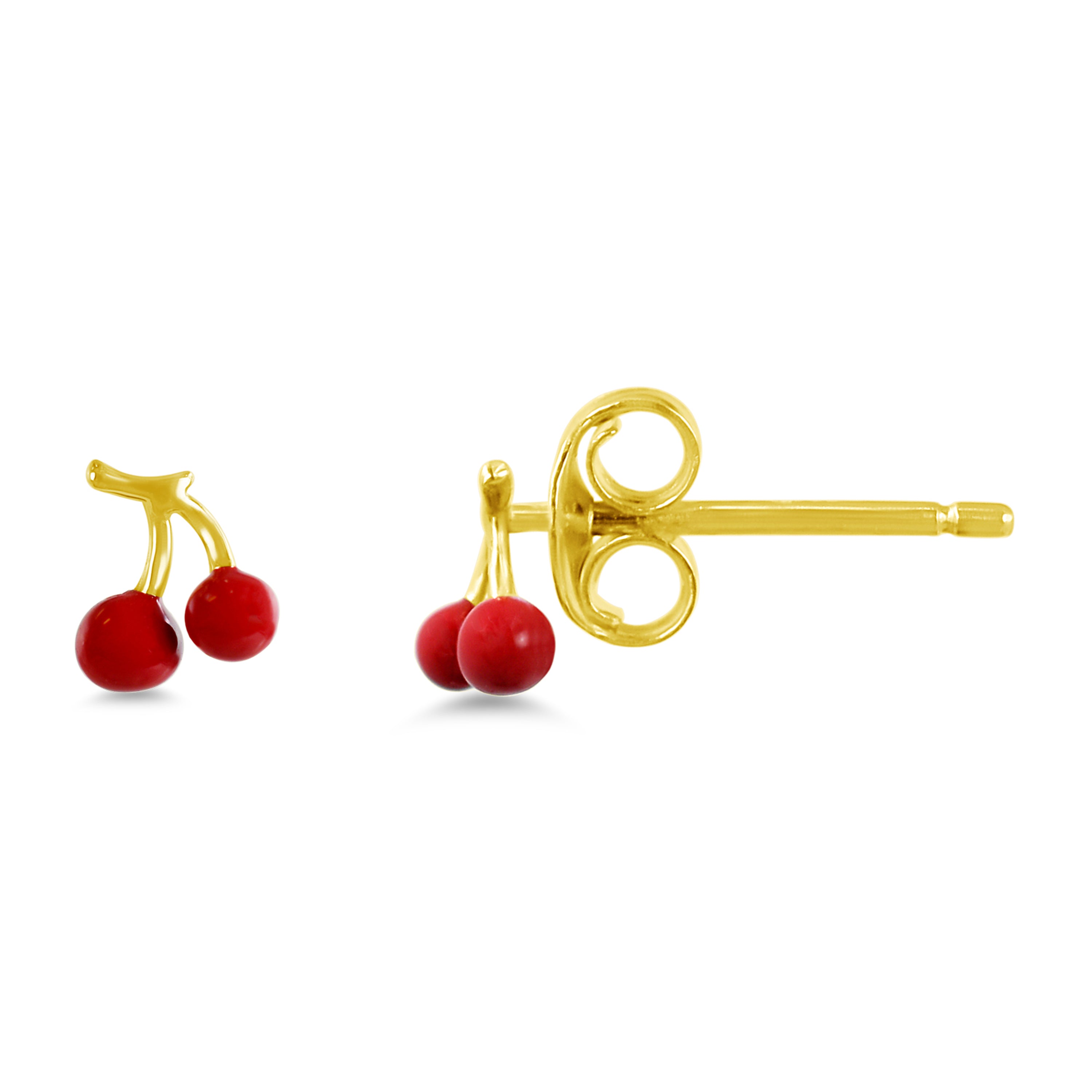 14k Enamel Post Earring