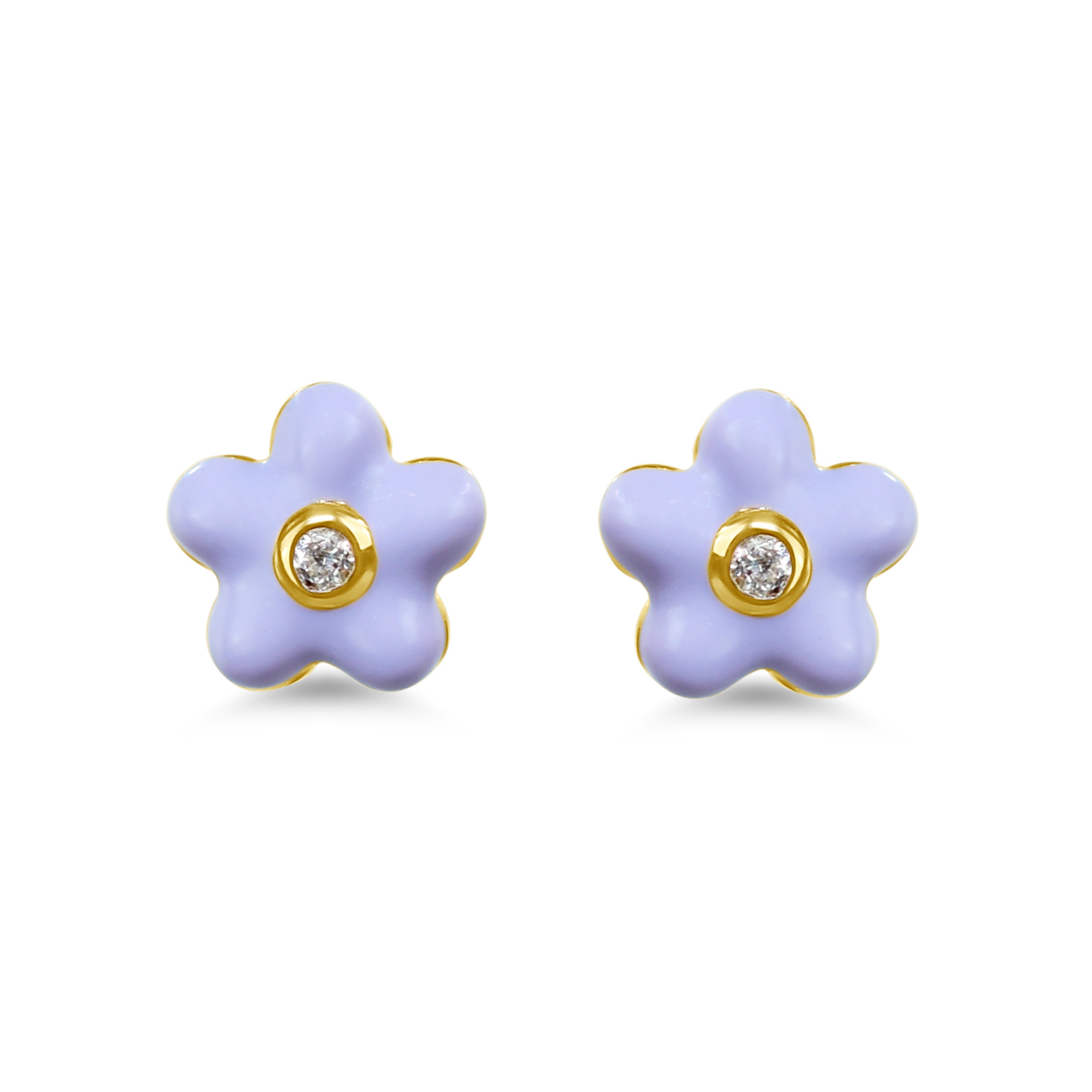 14k Enamel Post Earring