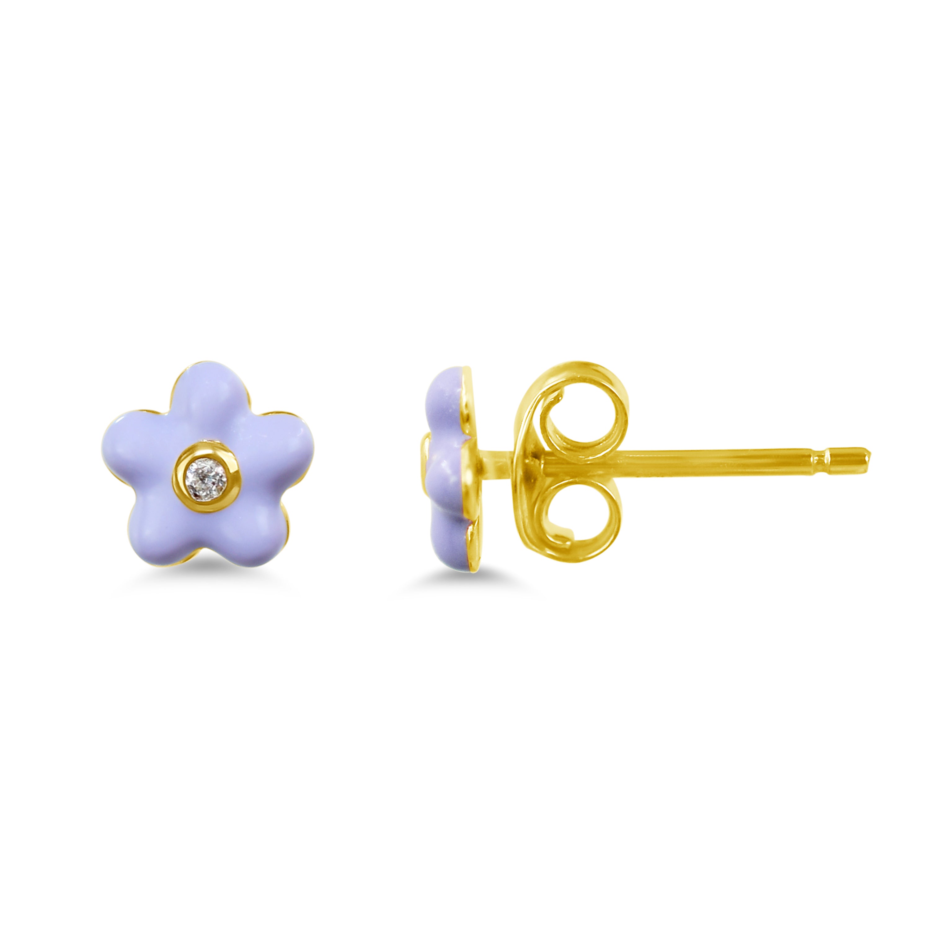 14k Enamel Post Earring