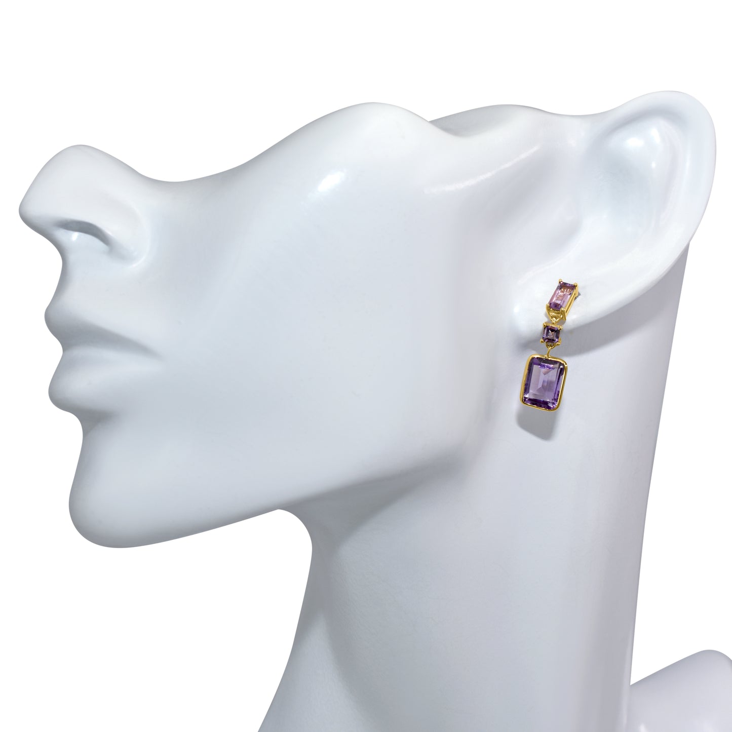 14k Amethyst Fancy Dangle Post Earring