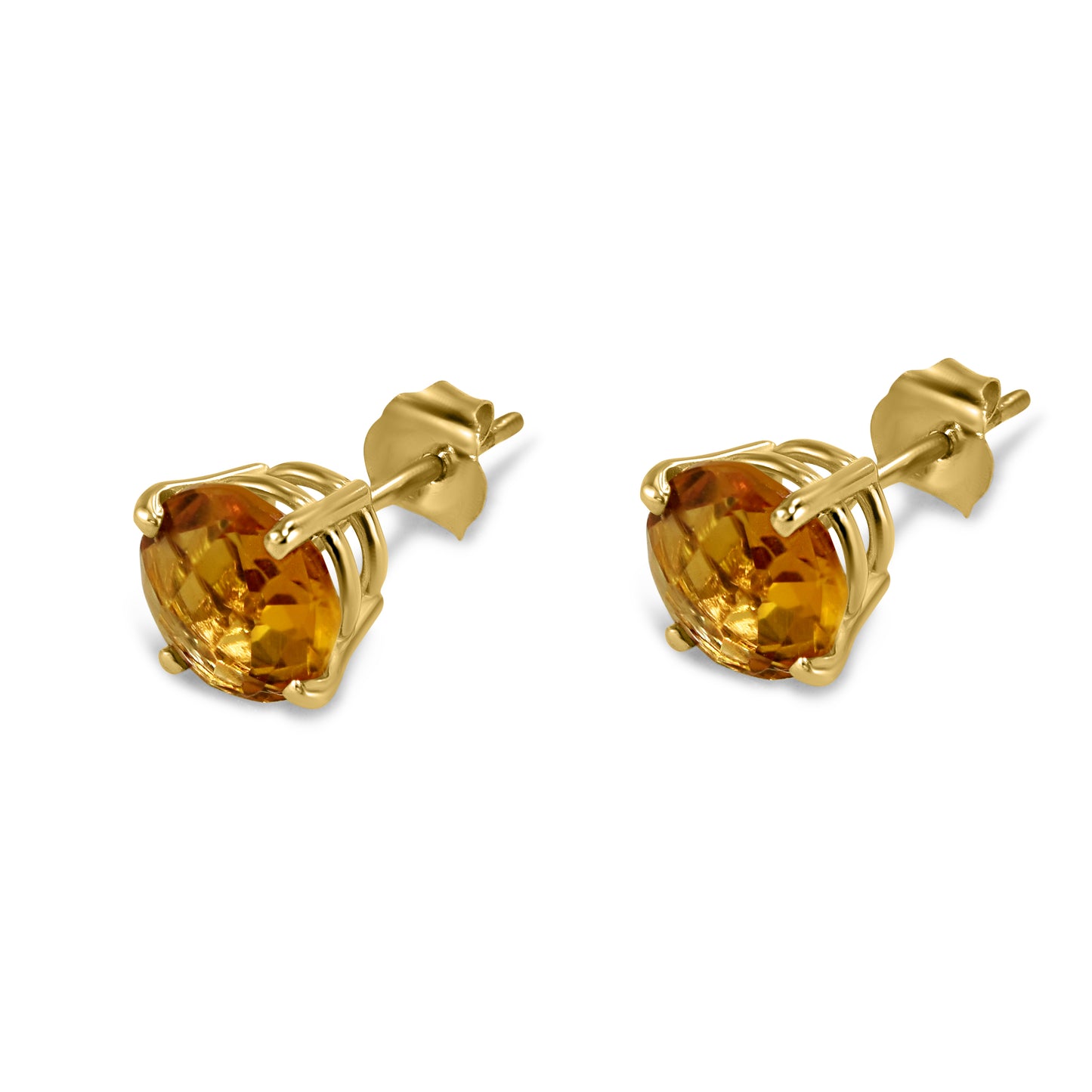 14k Citrine Stud Earring