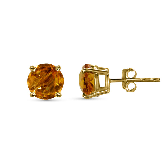 14k Citrine Stud Earring