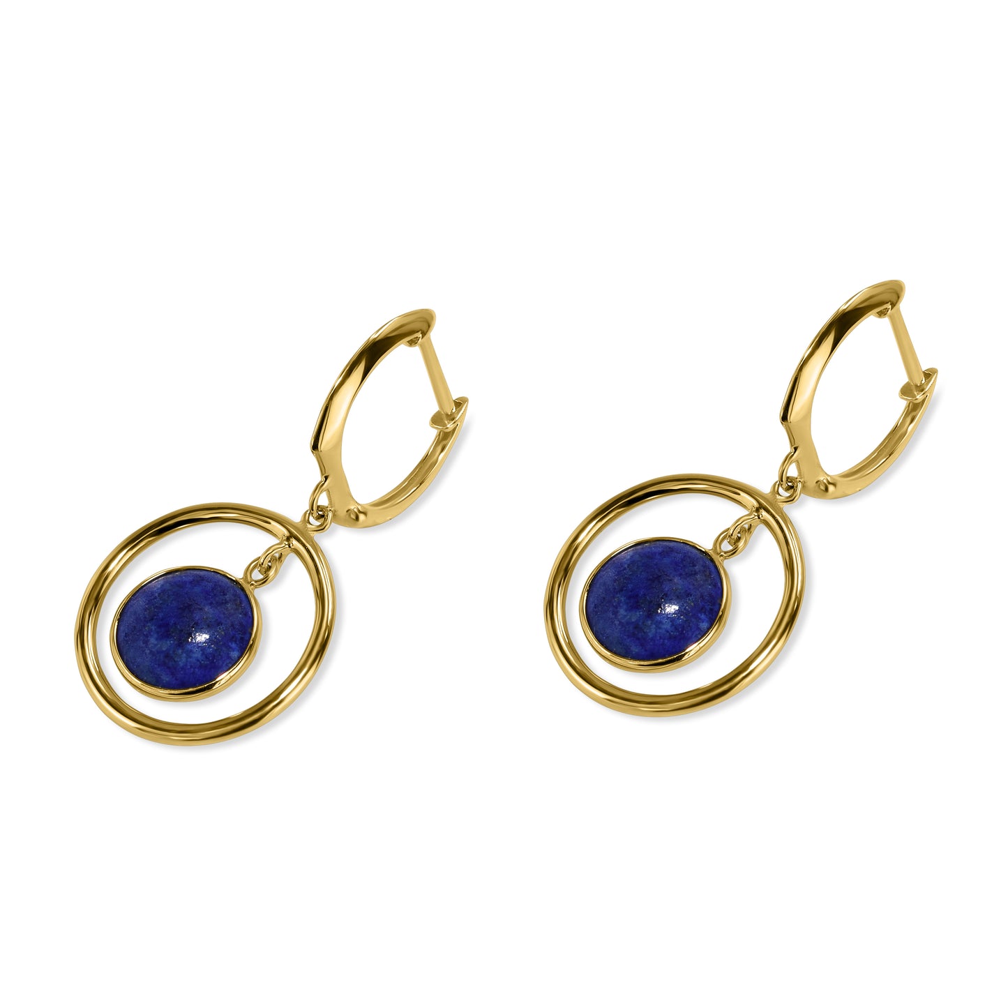 14k Lapis Halo Hoop Earring