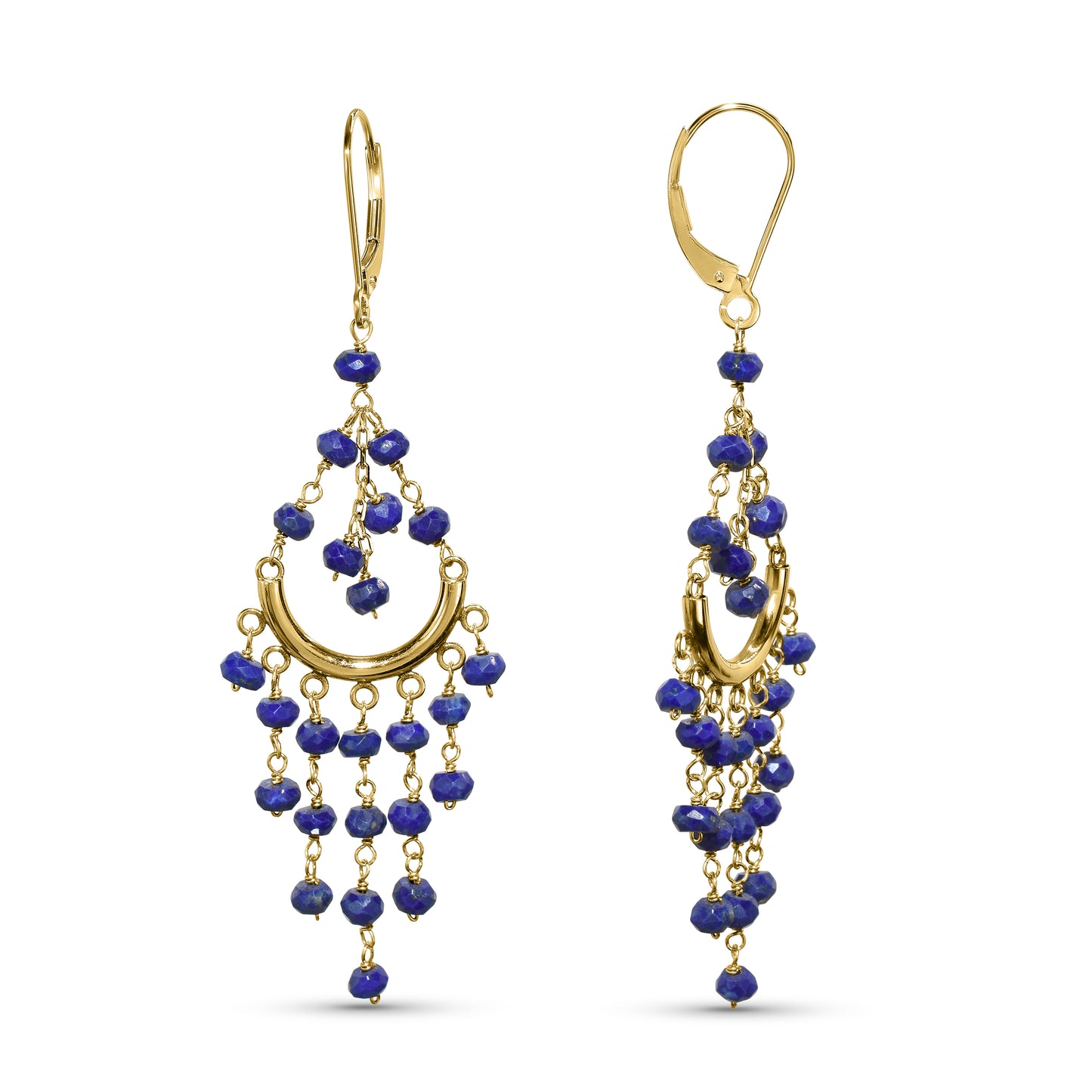 14k Lapis Chandelier Leverback Earring