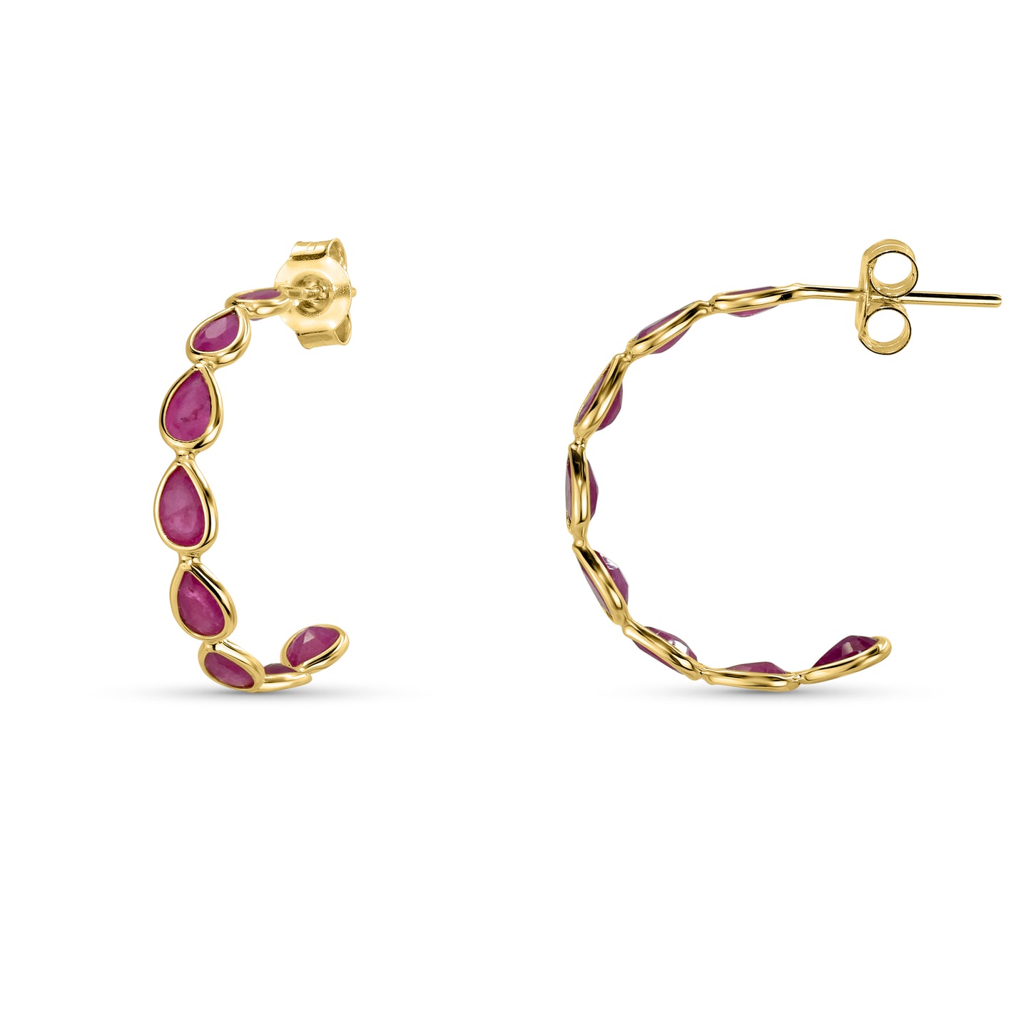 14k Pear Shape Hoop Earring