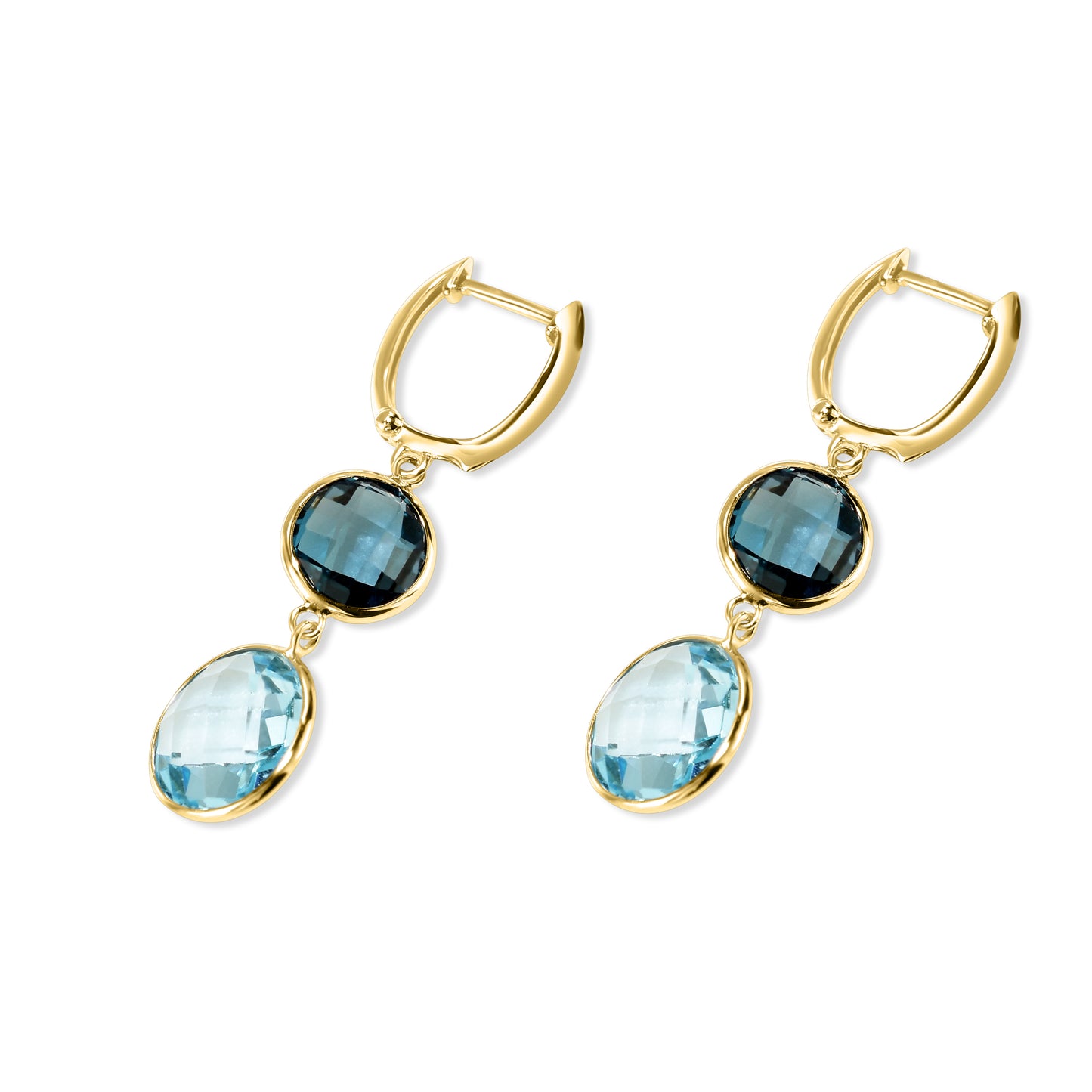 14k Sky & London Blue Topaz Hoop Earring