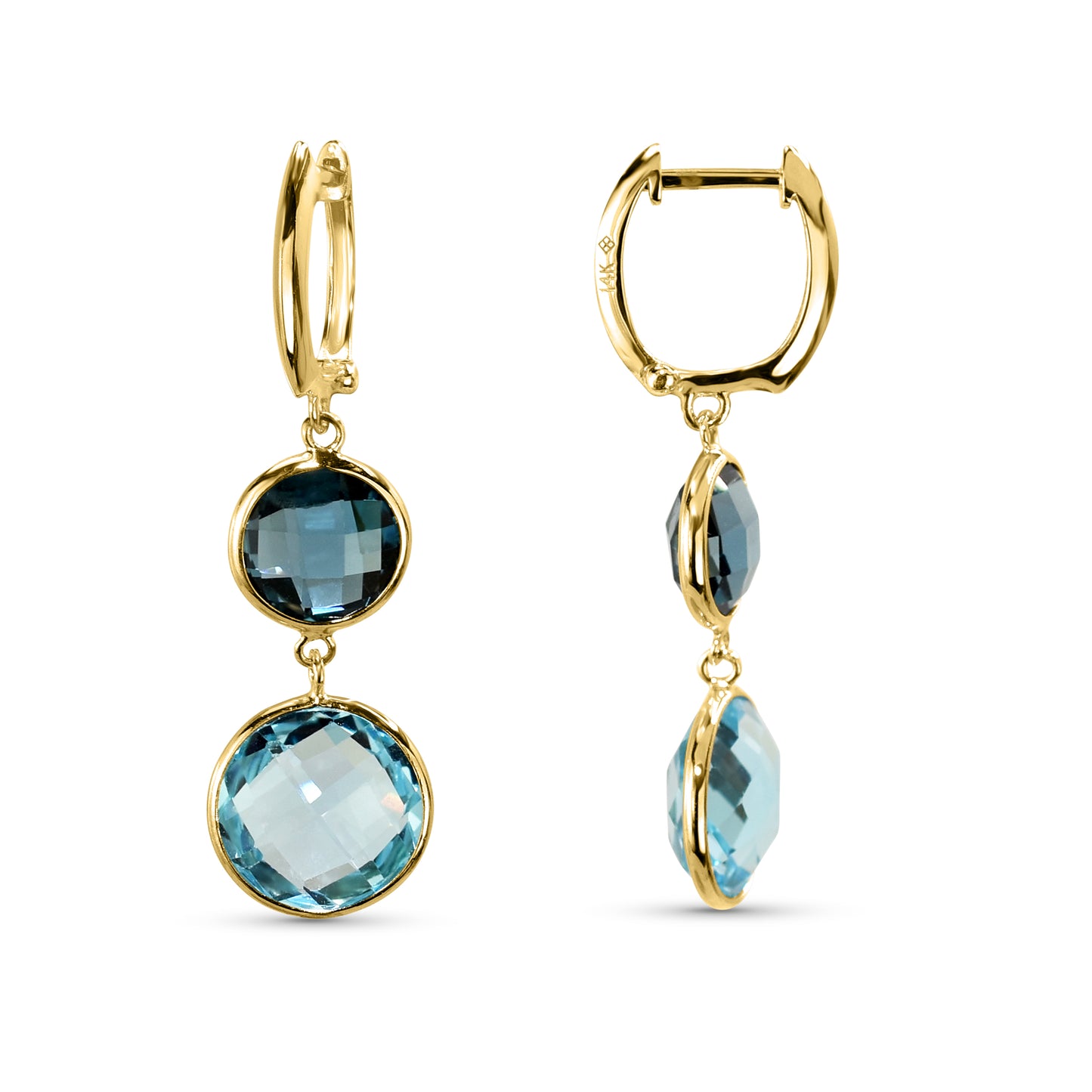 14k Sky & London Blue Topaz Hoop Earring