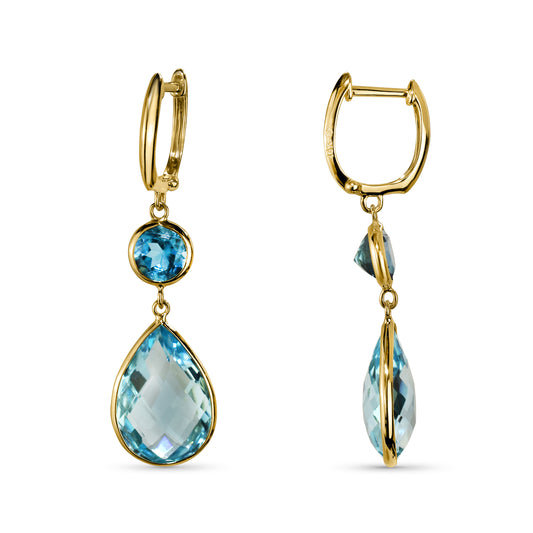 14k London Sky Blue Topaz Earring