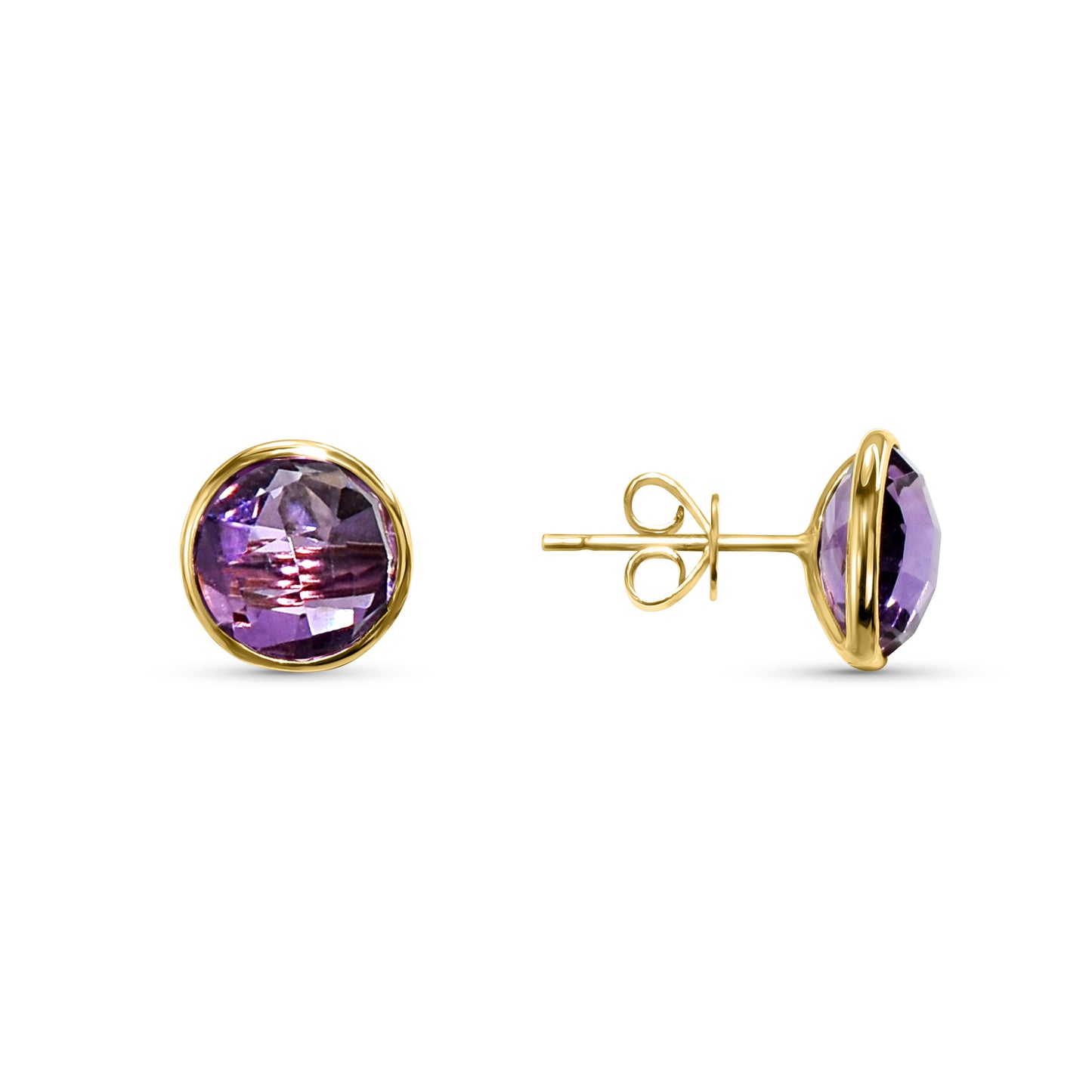 14k Amethyst Stud Earring