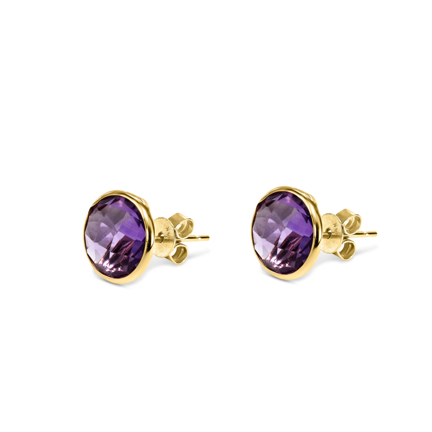 14k Amethyst Stud Earring