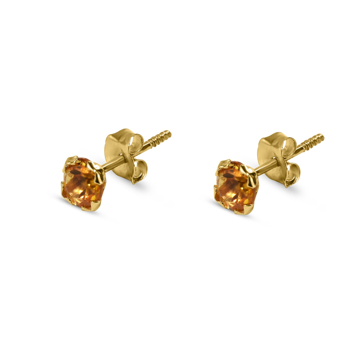 14k Citrine Stud Earring