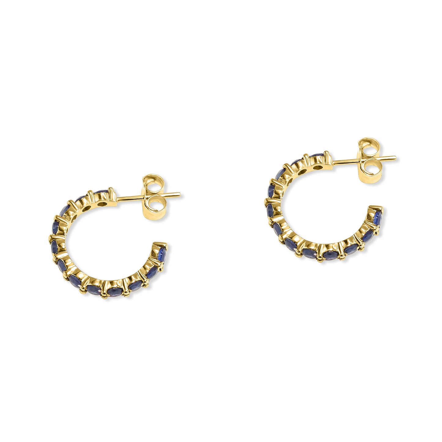 14k Gemstones Hoop Earring