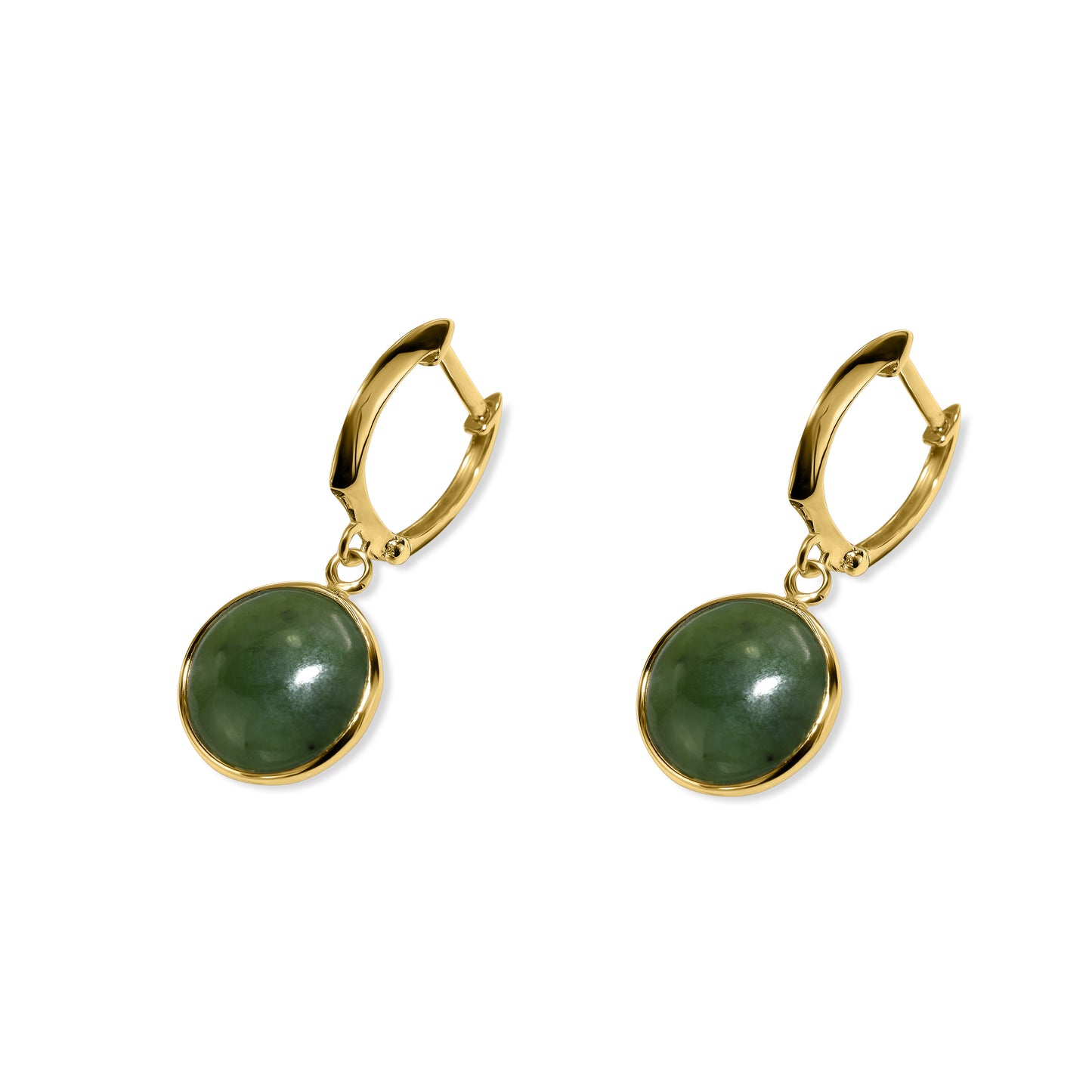 14k Nephrite Jade Hoop Earring