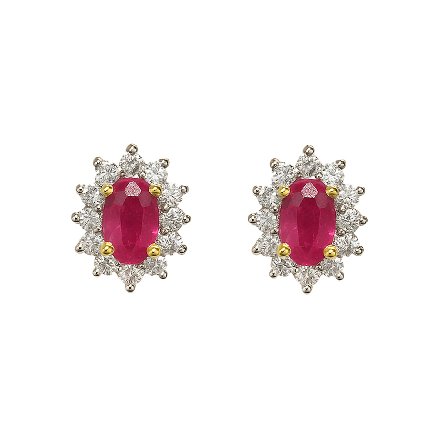 14k Ruby Diamond Earring