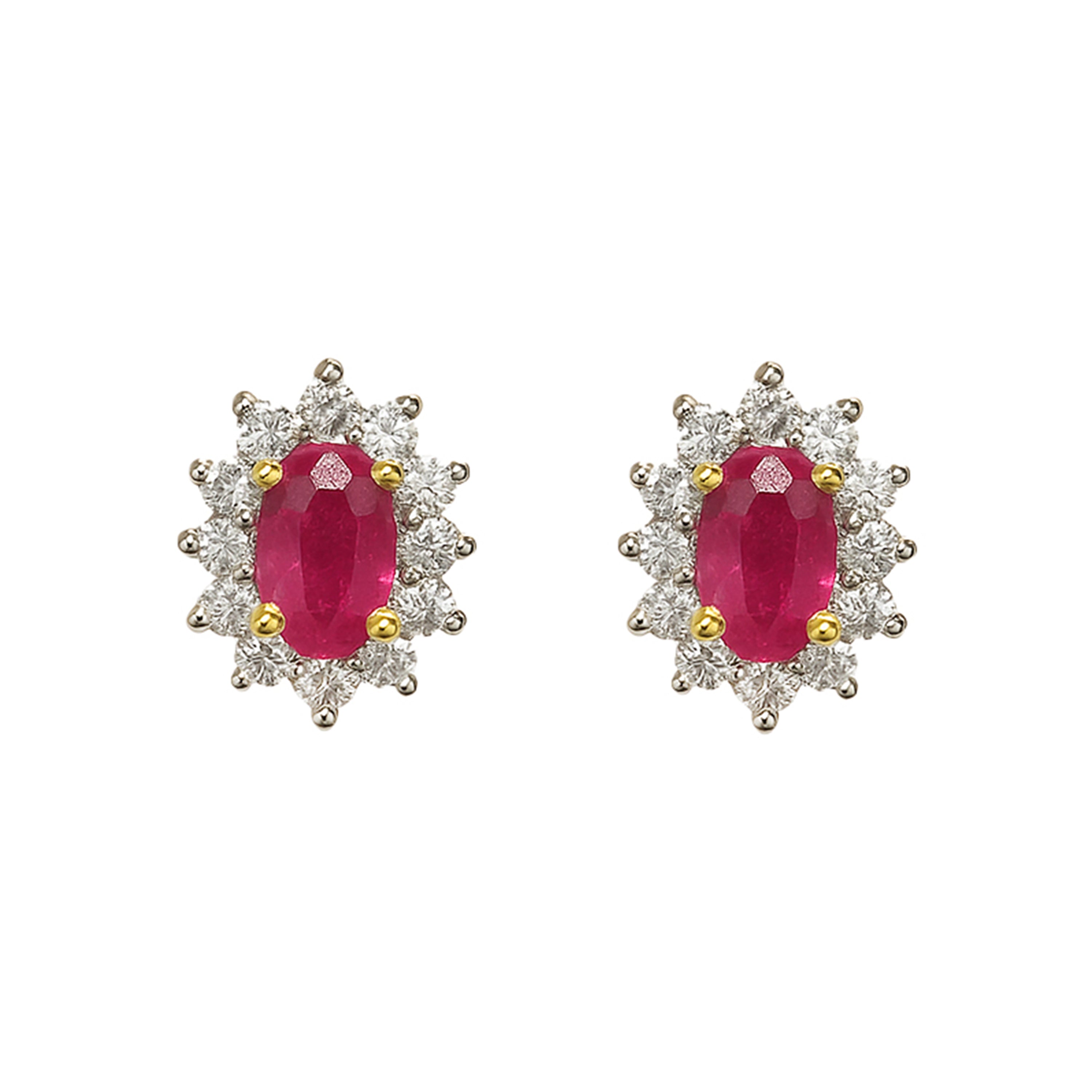 14k Ruby Diamond Earring
