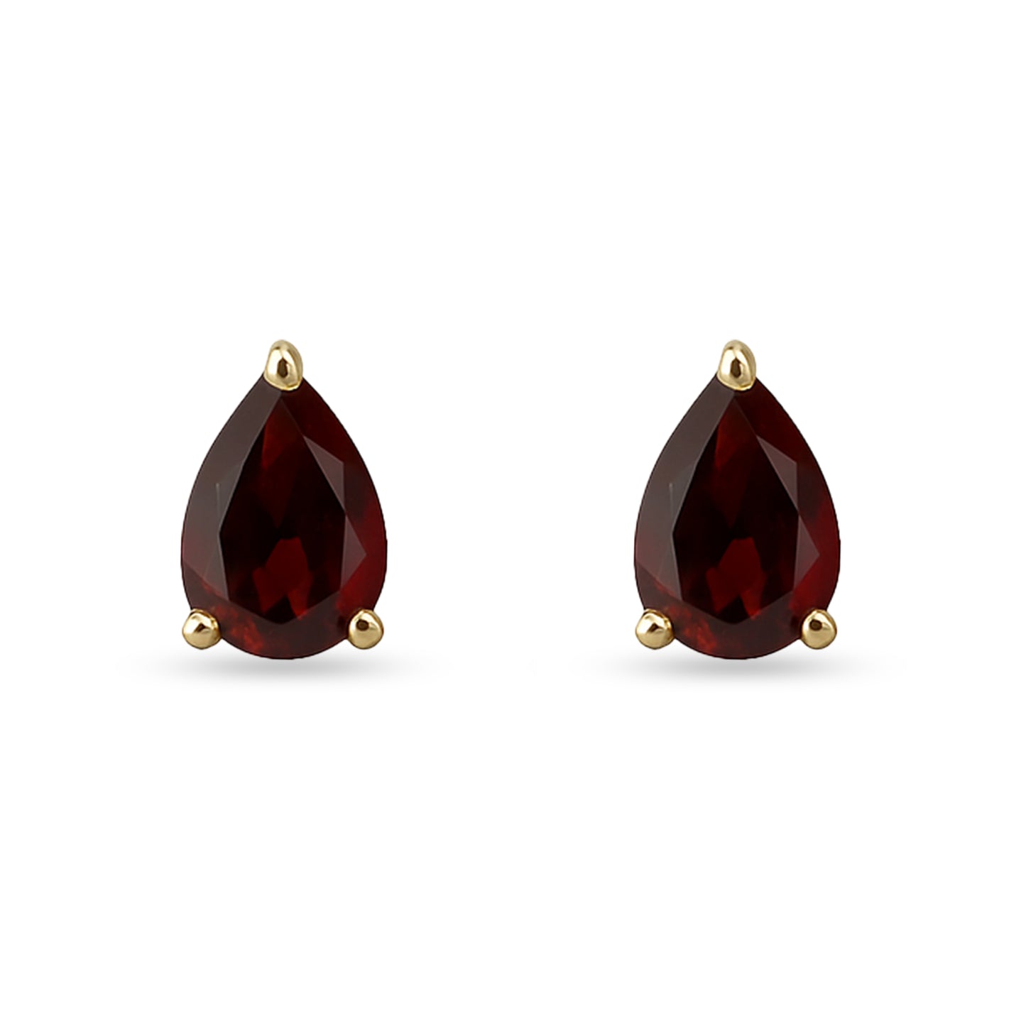 14k Garnet Pear Shape Earring