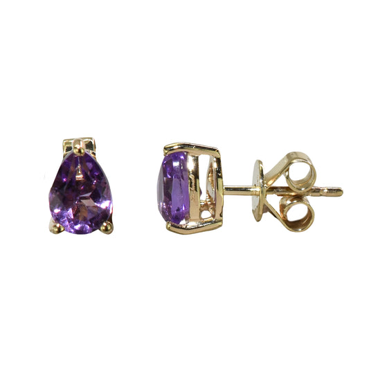 14k Amethyst Pear Shape Earring