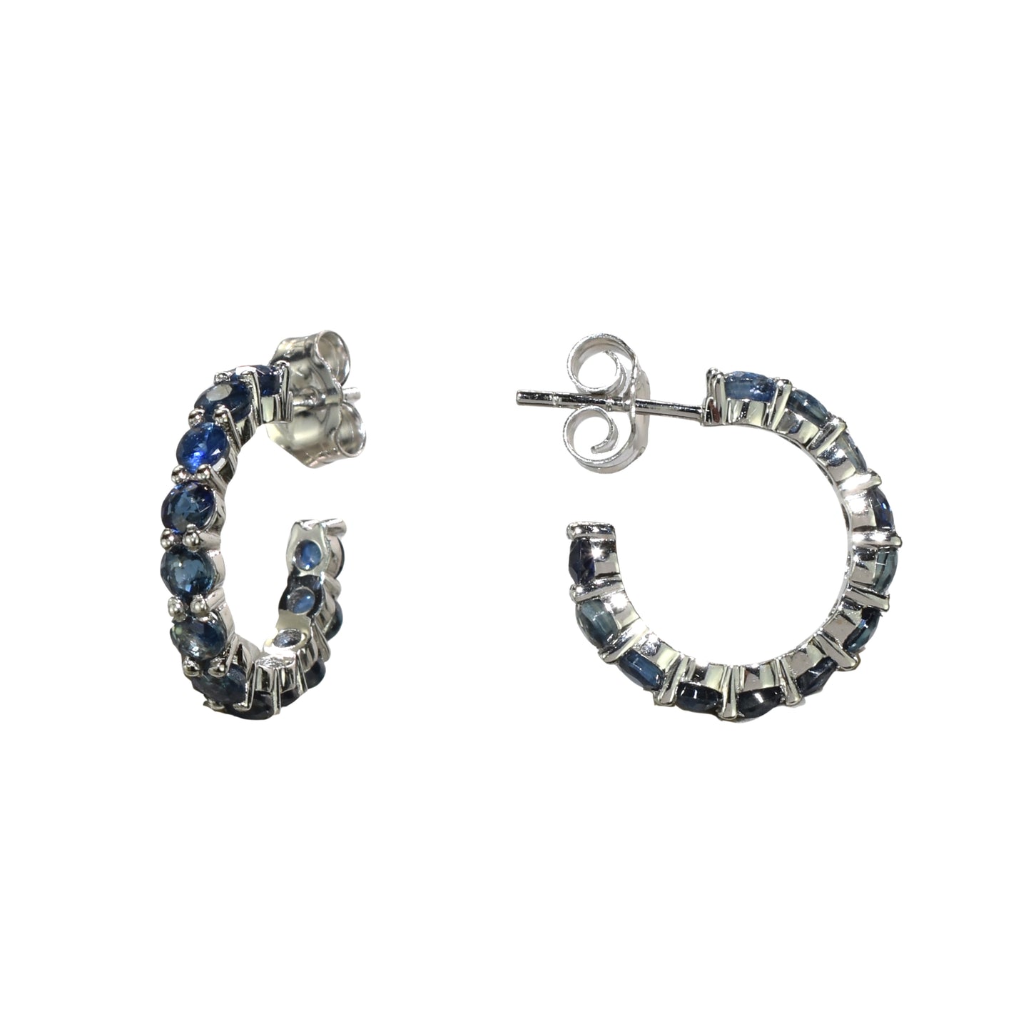 14k White Gold Sapphire Earring