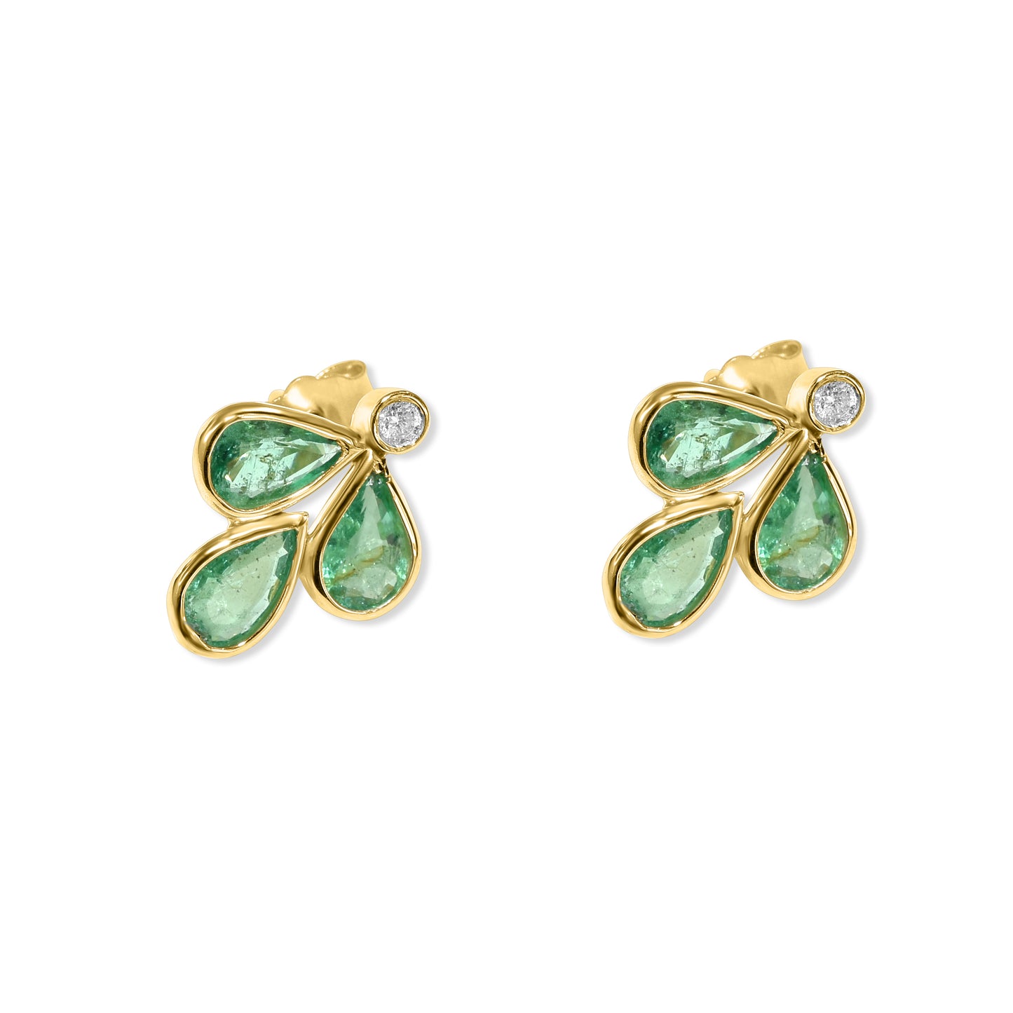 14k Drop Shape Diamond Gemstone Earring