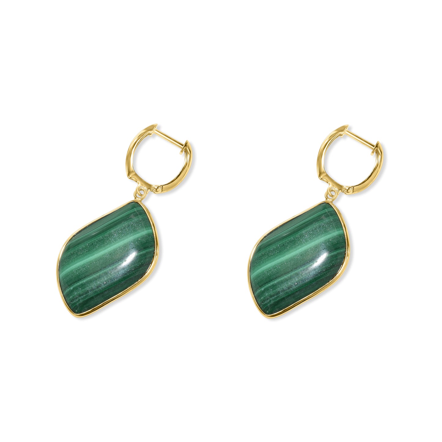 14k Malachite Hoop Earring
