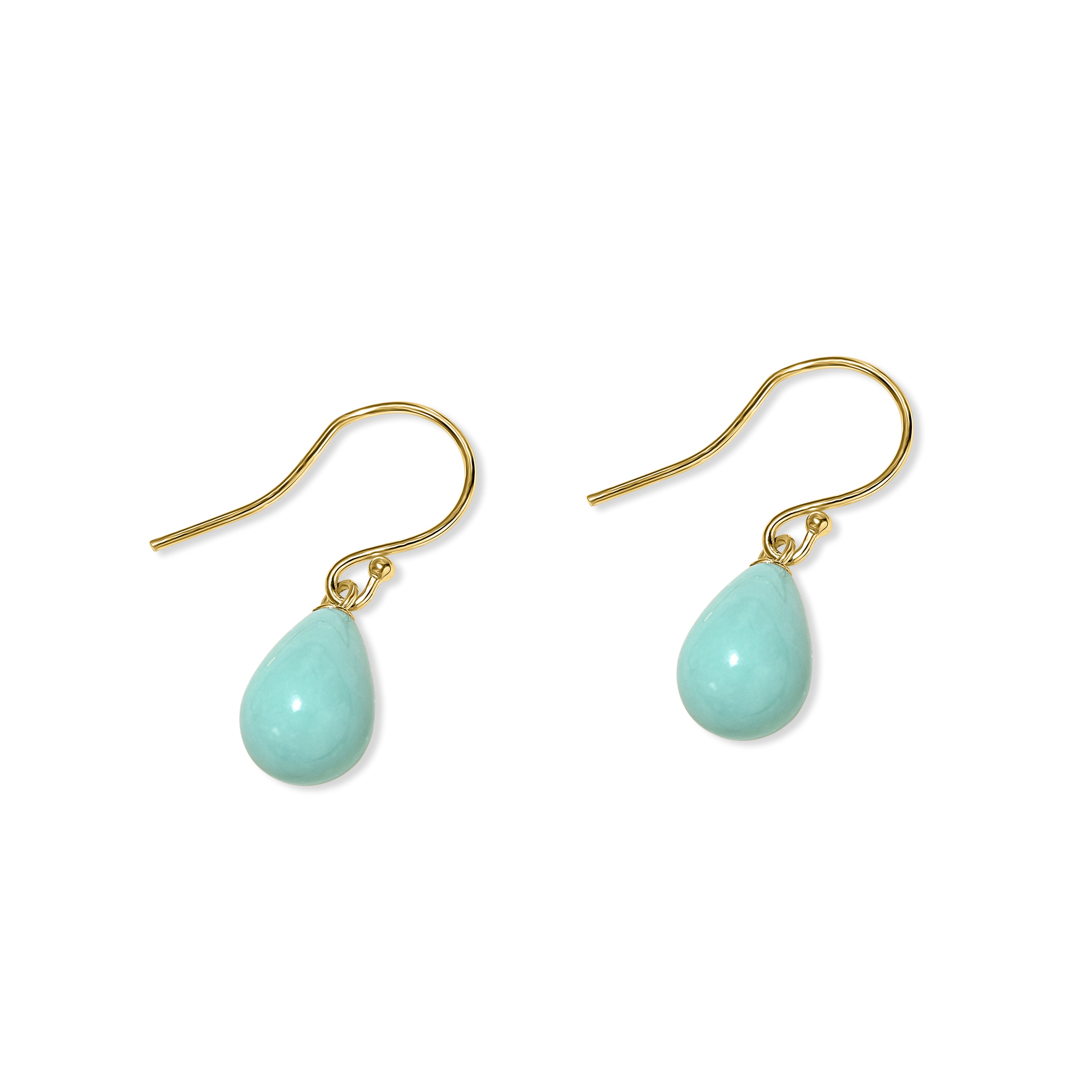 14k Turquoise Drop Hook Earring
