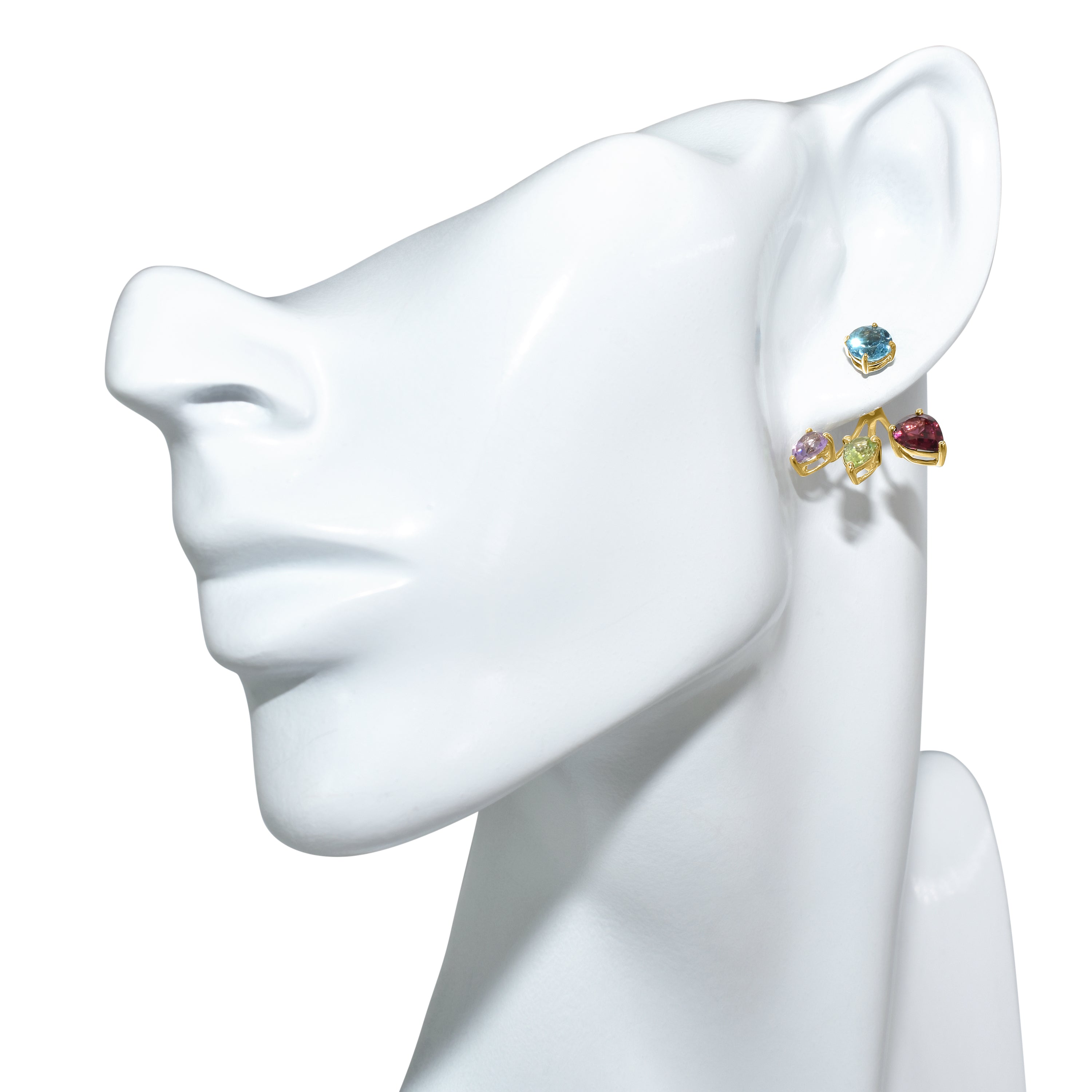 14k Gemstone Front Back Earring